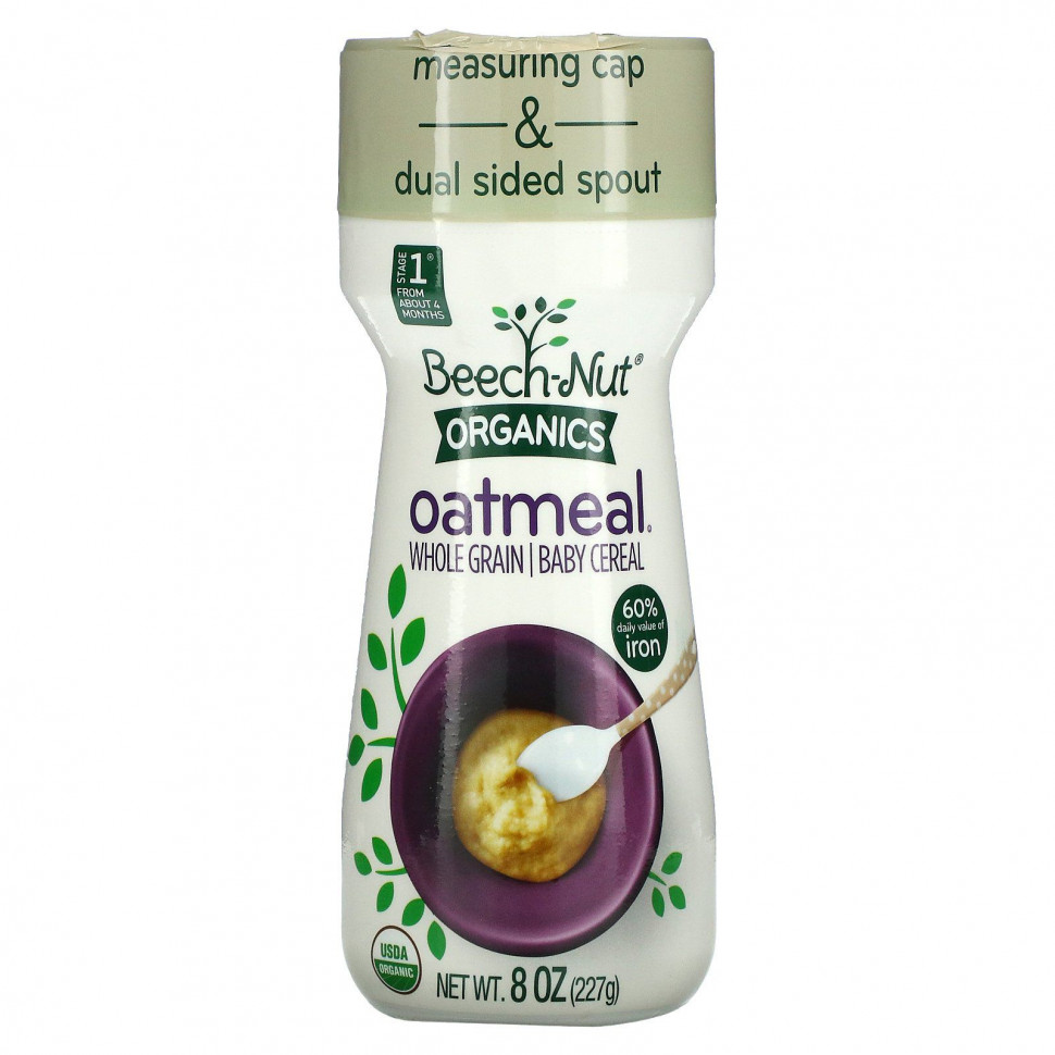 ���� ������ (Iherb) Beech-Nut, Organics Oatmeal, �������������� ������� ����, ���� 1, 227 � (8 �����), ������ �� 1350 ���