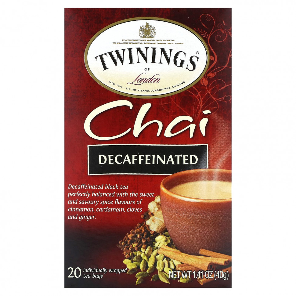 ���� ������ (Iherb) Twinings, Chai, ��� �������, 20 ������ ��������� � �������������� ��������, 40 � (1,41 �����), ������ �� 1140 ���