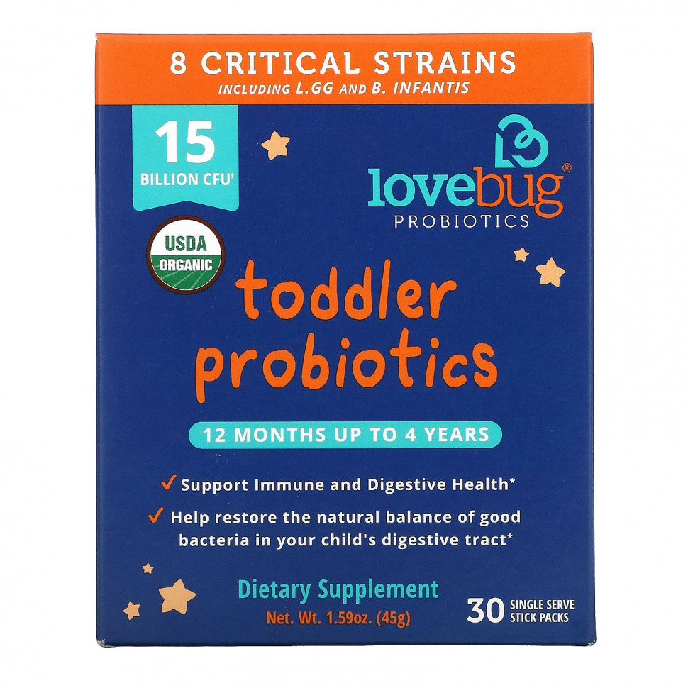 ���� ������ (Iherb) LoveBug Probiotics, ���������� ��� ����� � �������� �� 12 ������� �� 4 ���, 15 ���� ���, 30 ������ � �������������� ��������, ������ �� 4890 ���