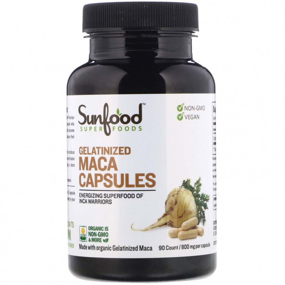 ���� ������ (Iherb) Sunfood, ������� ������������������ ����, 800 �, 90 ������, ������ �� 3020 ���