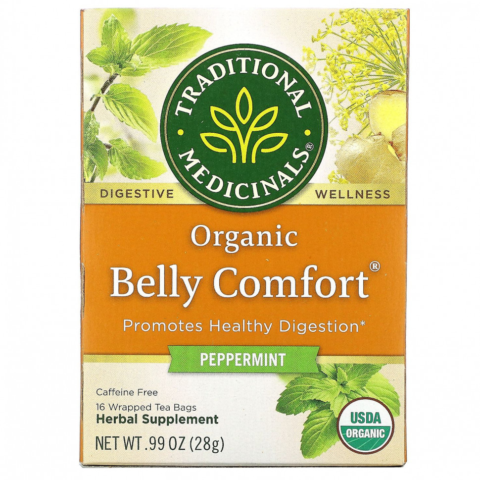���� ������ (Iherb) Traditional Medicinals, Organic Belly Comfort, �������� ����, ��� �������, 16 ������ ���������, 28 � (0,99 �����), ������ �� 1150 ���