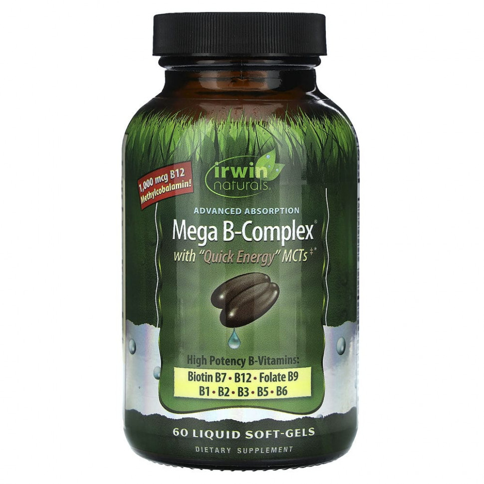 ���� ������ (Iherb) Irwin Naturals, Mega B Complex � ��� Quick Energy, 60 ������ ����������� ������ � ���������, ������ �� 3690 ���