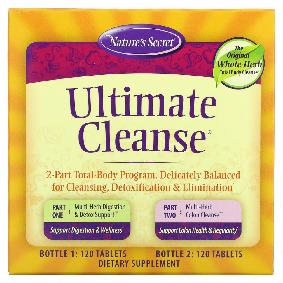 ���� ������ (Iherb) Nature's Secret, Ultimate Cleanse, ��������� �� 2 ������ ��������� ��� ����� ����, 2 ������� �� 120 �������� � ������, ������ �� 5350 ���