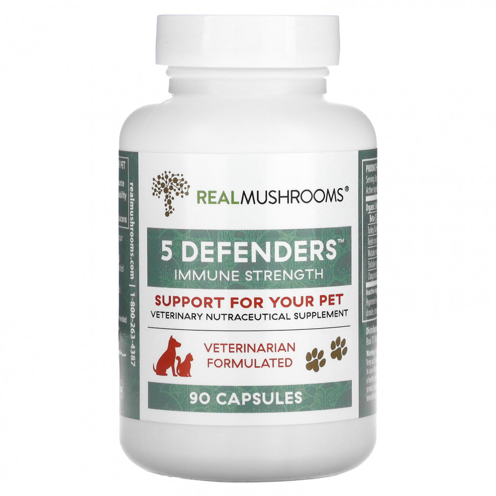 ���� ������ (Iherb) Real Mushrooms, 5 Defenders, ��������� ��� ������ �������, 90 ������, ������ �� 3950 ���