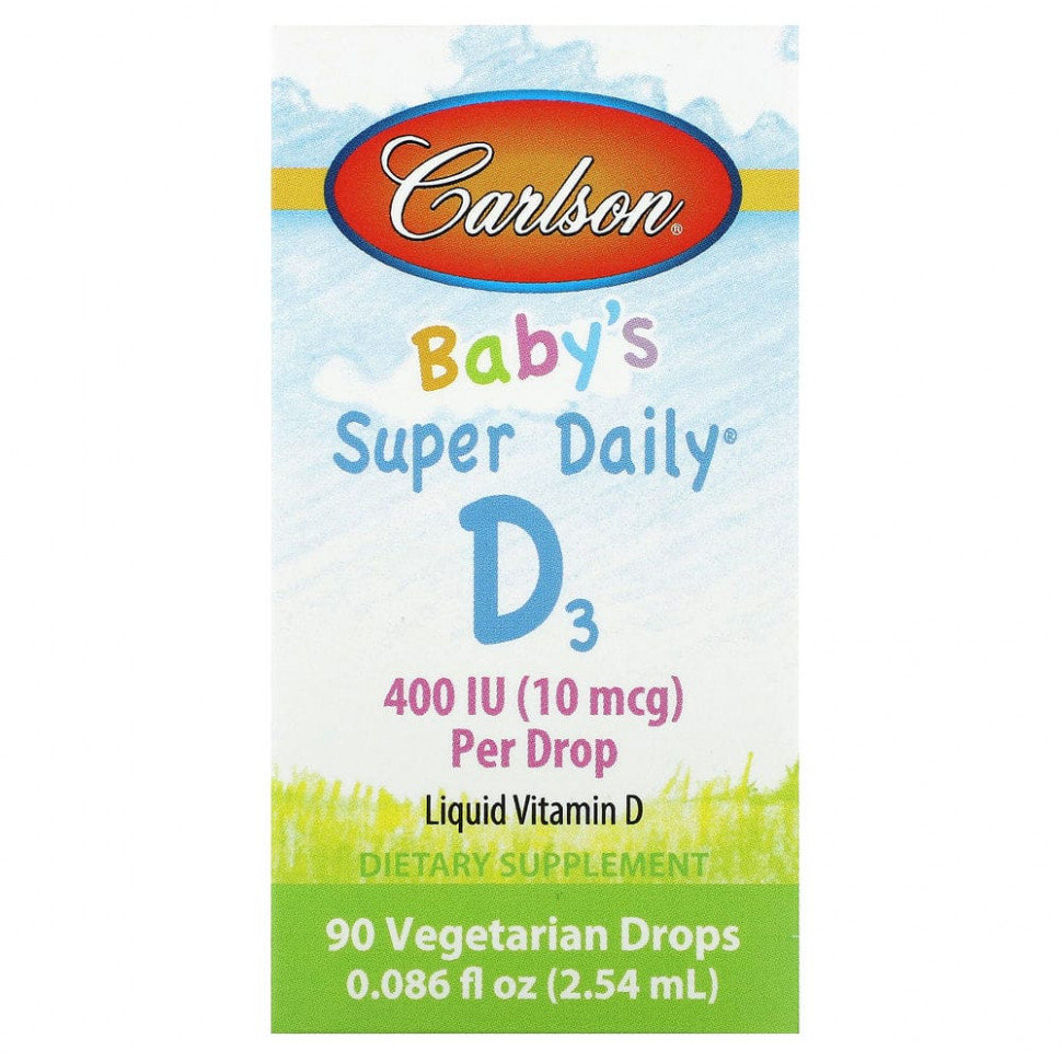   (Iherb) Carlson, Baby's Super Daily D3, 10  (400 ), 90  , 2,54  (0,086 . )    -     , -, 