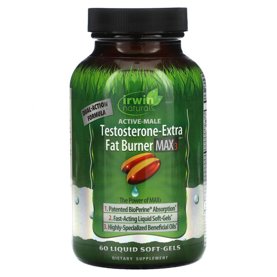   (Iherb) Irwin Naturals, Active-Male, Testosterone-Extra Fat Burner MAX 3, 60      -     , -, 