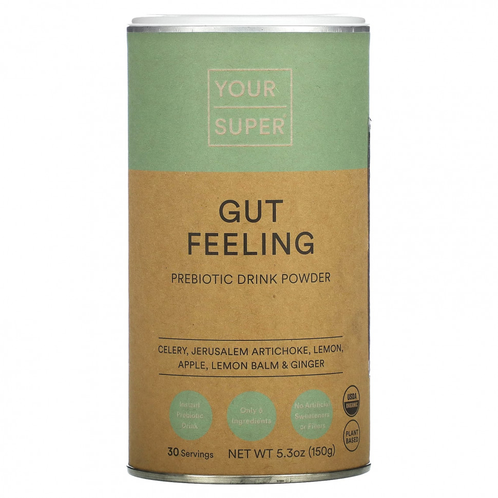   (Iherb) Your Super, Gut Feeling, Prebiotic Drink Powder , 5.3 oz (150 g),   5340 