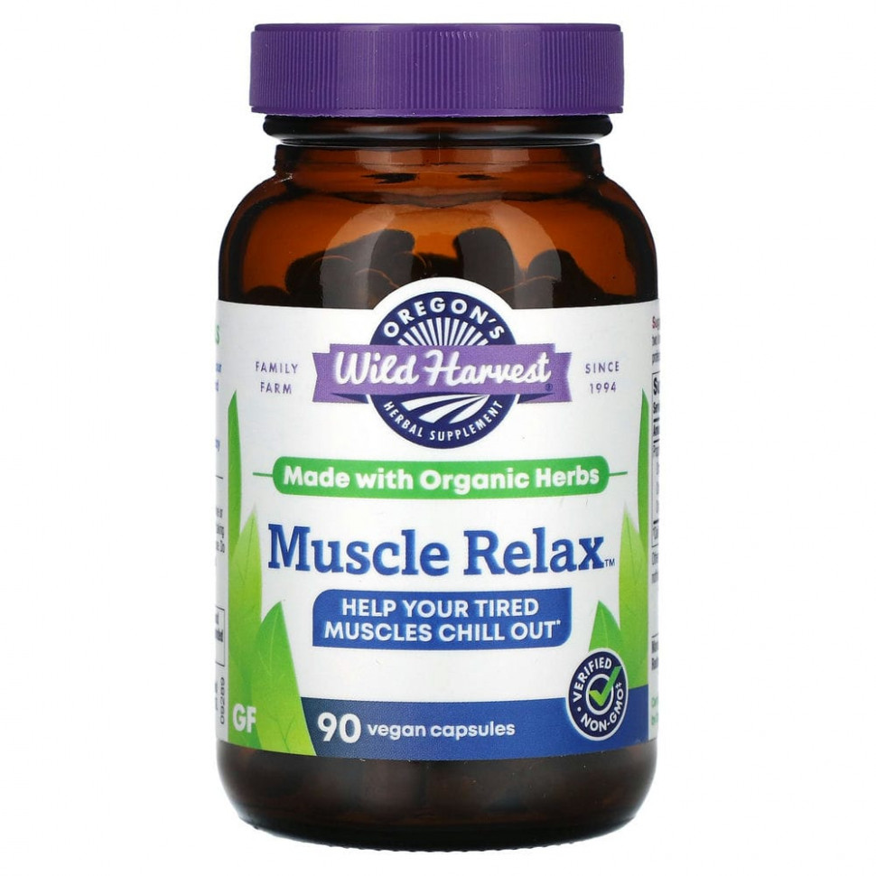   (Iherb) Oregons Wild Harvest, Muscle Relax, 90 Vegan Capsules    -     , -, 