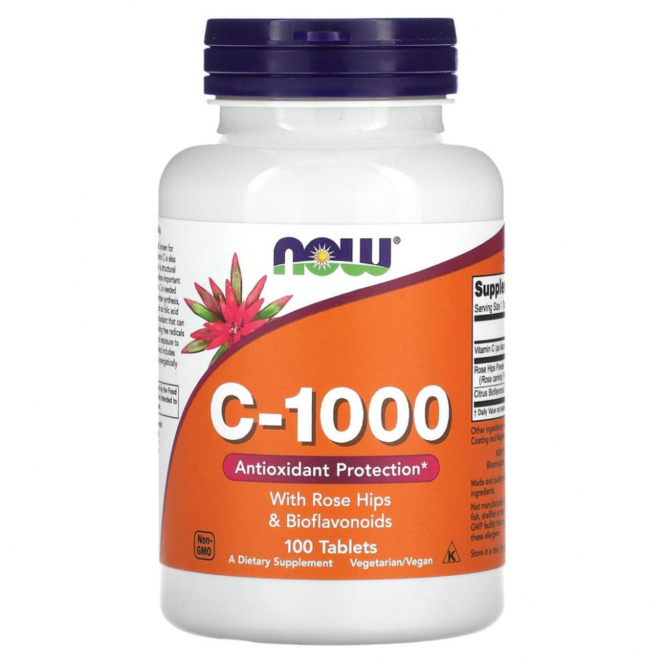 ���� ������ (Iherb) NOW Foods, C-1000, � ���������� � ���������������, 100 ��������, ������ �� 1770 ���