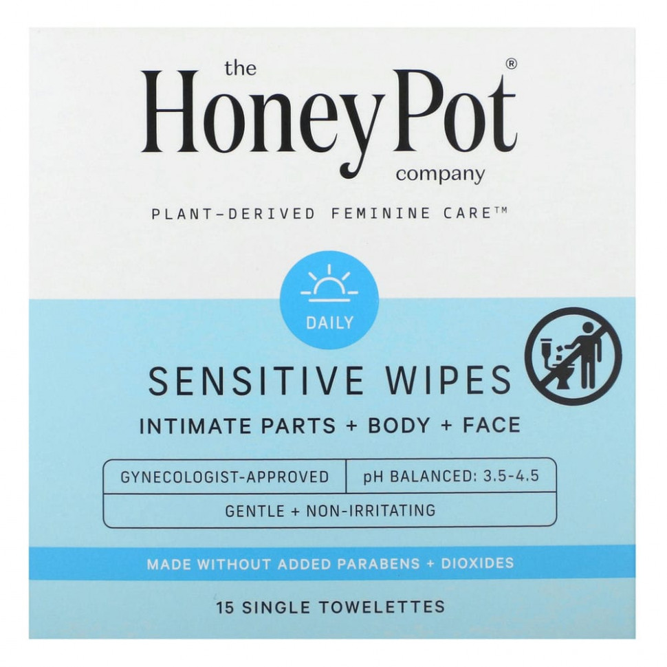   (Iherb) The Honey Pot Company,  Sensitive, 15      -     , -, 