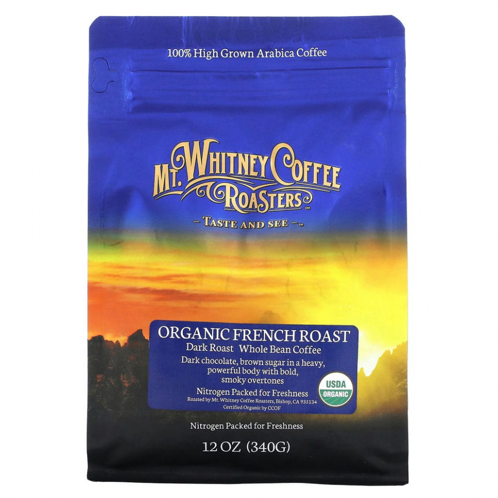   (Iherb) Mt. Whitney Coffee Roasters, Organic French Roast,    ,  , 340  (12 )    -     , -, 