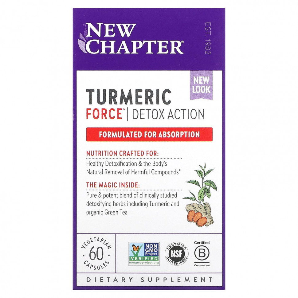   (Iherb) New Chapter, Turmeric Force, Detox Action, 60  ,   7160 