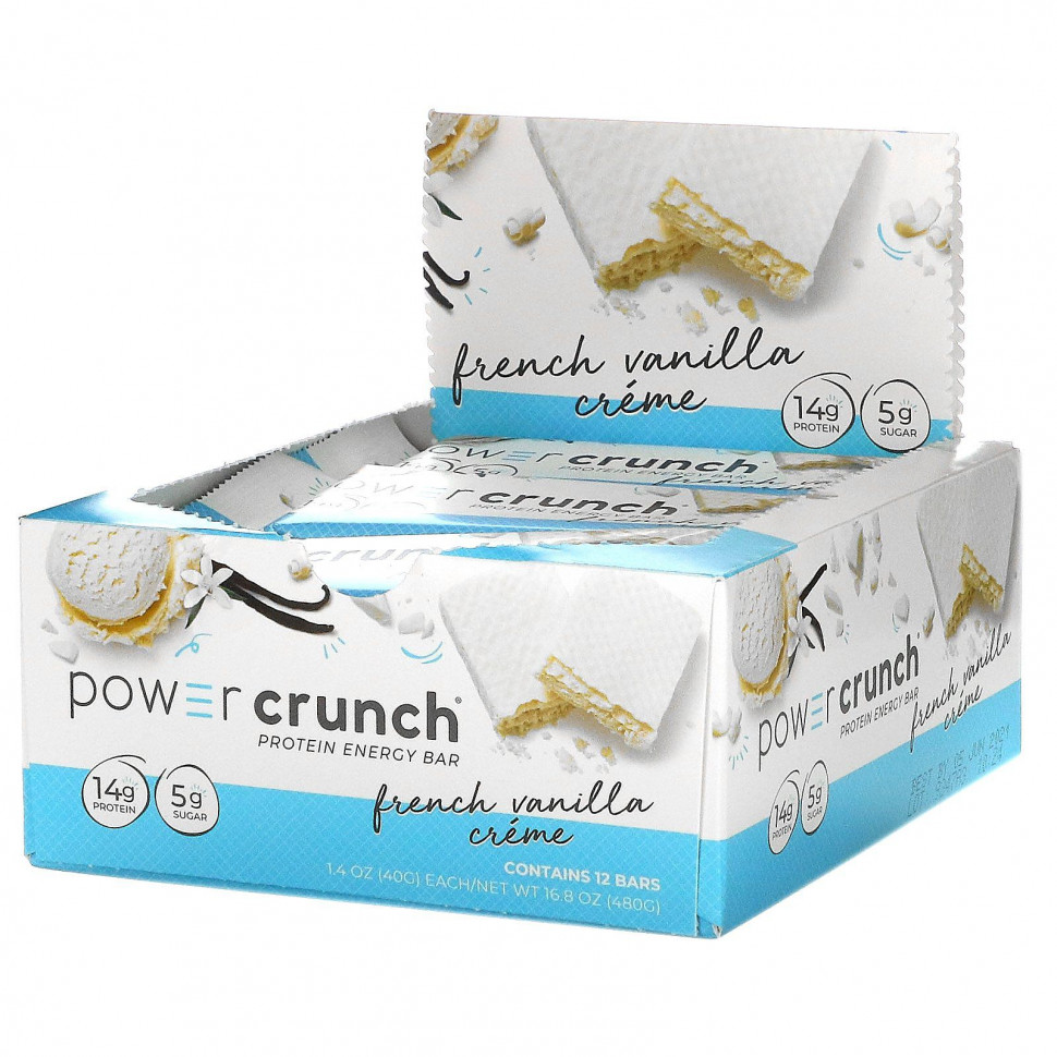 ���� ������ (Iherb) BNRG, Power Crunch, ����������� �������������� ��������, ����������� ��������� ����, 12 ����������, 40 � (1,4 �����) ������, ������ �� 5220 ���