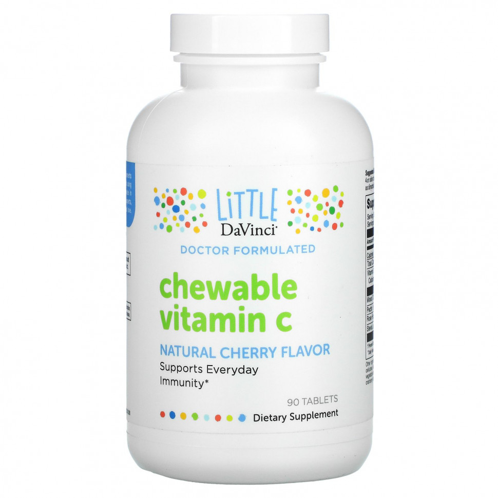   (Iherb) Little DaVinci, Chewable Vitamin C, Natural Cherry Flavor, 90 Tablets    -     , -, 