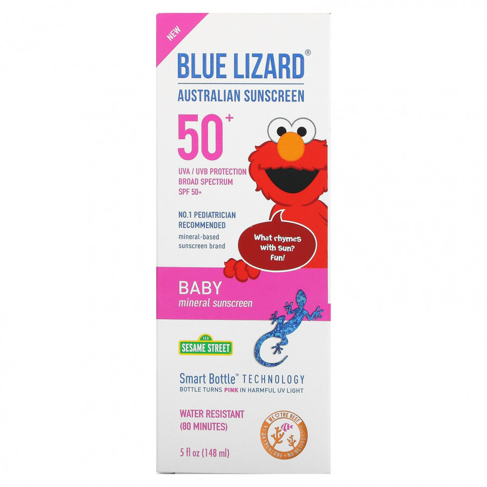 ���� ������ (Iherb) Blue Lizard Australian Sunscreen, ��� �����, ����������� �������������� ��������, SPF 50+, 148 �� (5 ����. �����), ������ �� 4490 ���