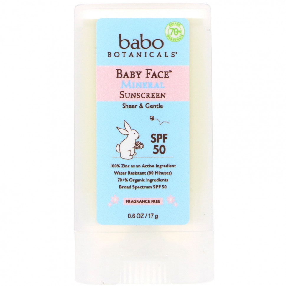���� ������ (Iherb) Babo Botanicals, Baby Face, �������������� �������� �� ����������� ������ � ���� �����, SPF 50, 17 �, ������ �� 2640 ���