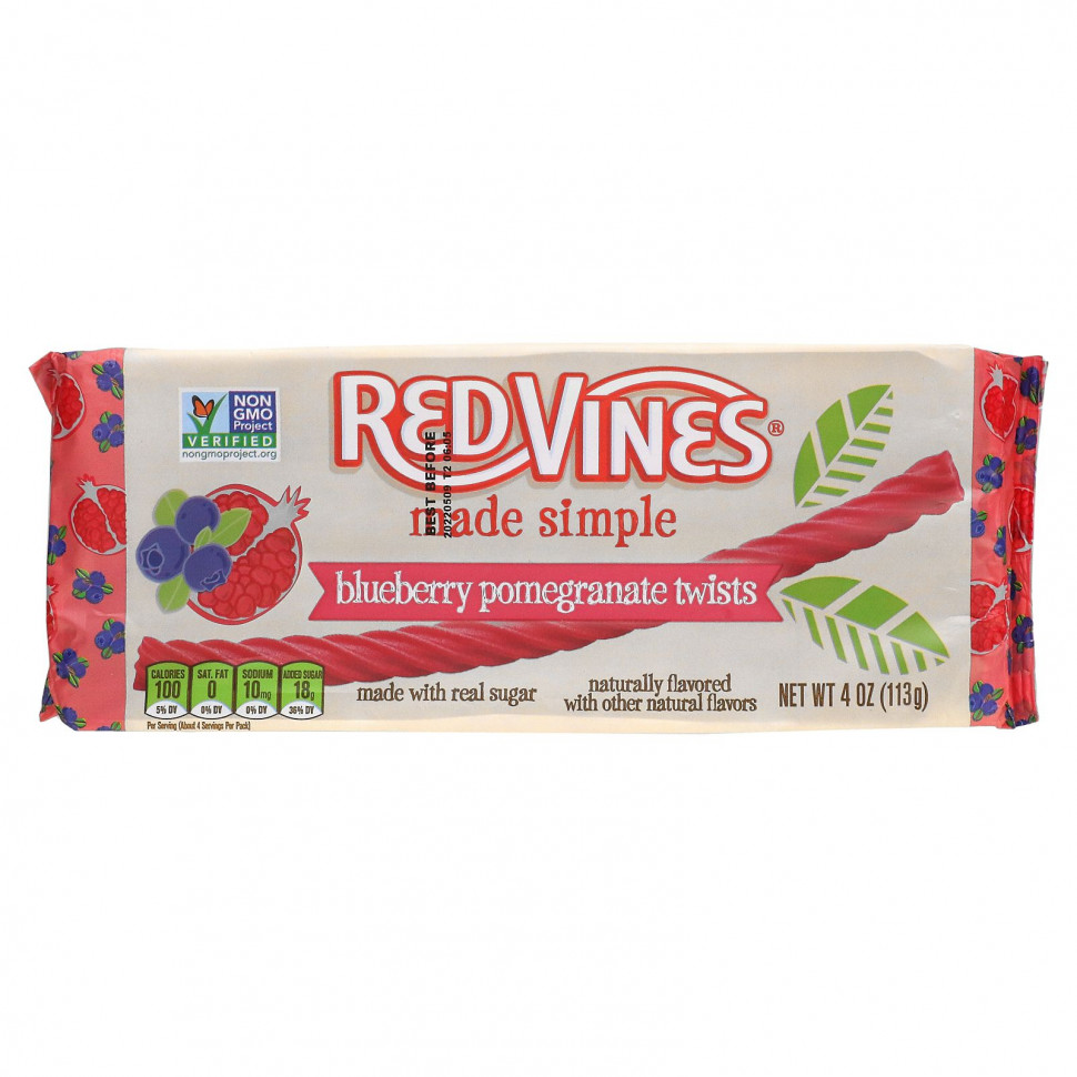���� ������ (Iherb) Red Vines, �������, Made Simple, �������� � ������, 113 � (4 �����), ������ �� 610 ���