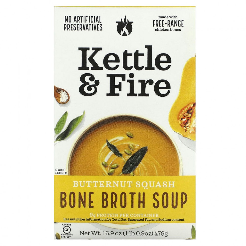 ���� ������ (Iherb) Kettle & Fire, Bone Broth Soup, ��������� �����, 479 � (16,9 �����), ������ �� 2220 ���