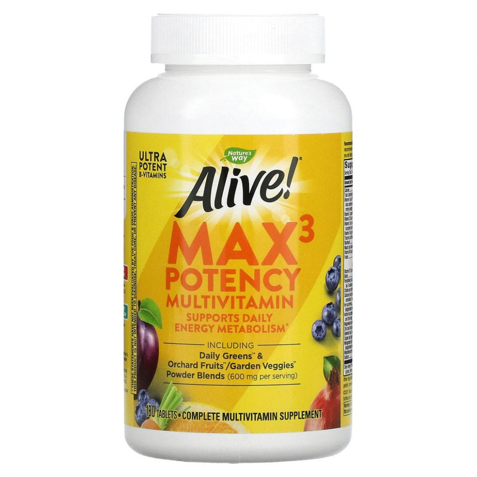   (Iherb) Nature's Way, Alive! Max3 Potency, , 180     -     , -, 