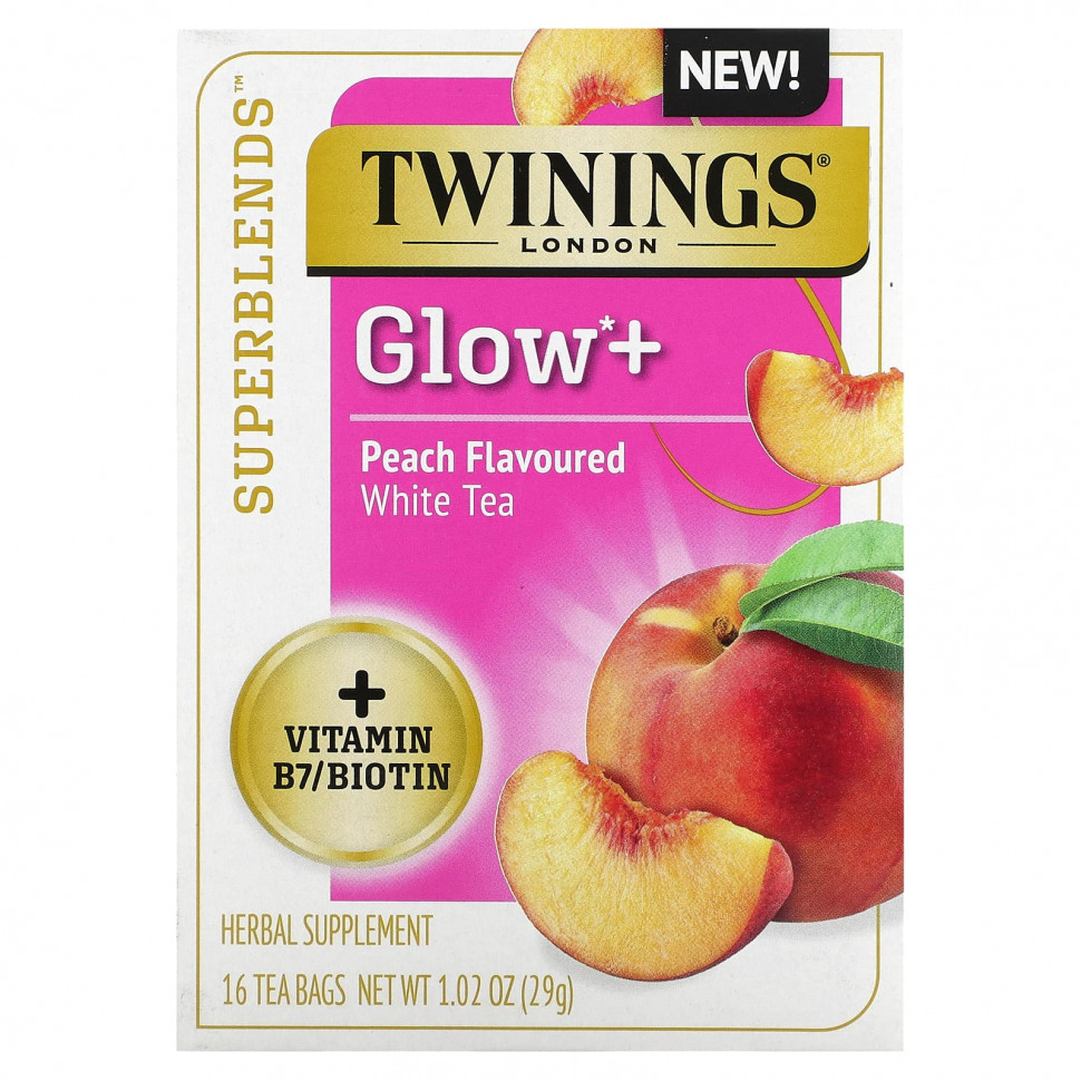 ���� ������ (Iherb) Twinings, Superblends, Glow +, ����� ���, ������, 16 ������ ���������, 29 � (1,02 �����), ������ �� 1320 ���