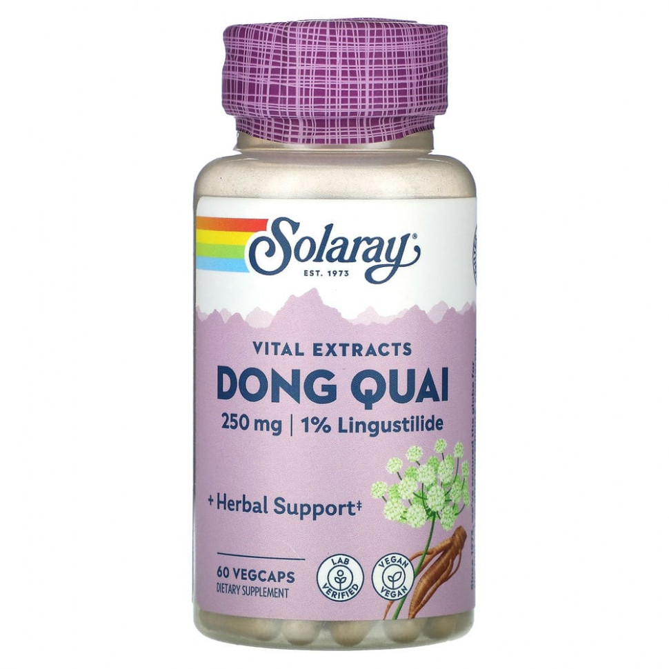 ���� ������ (Iherb) Solaray, Vital Extracts, Dong Quai, 250 ��, 60 ������������ ������, ������ �� 2160 ���