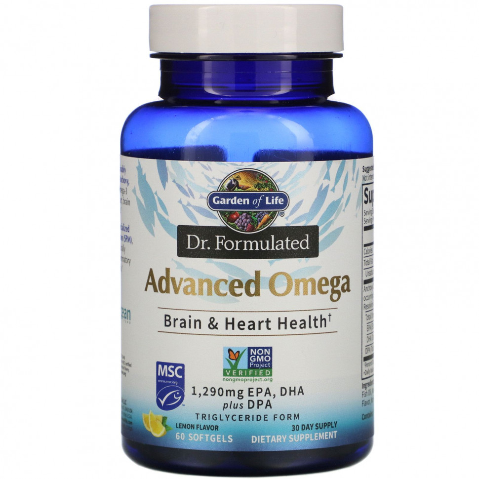   (Iherb) Garden of Life,    Formulated, Advanced Omega, , 60      -     , -, 