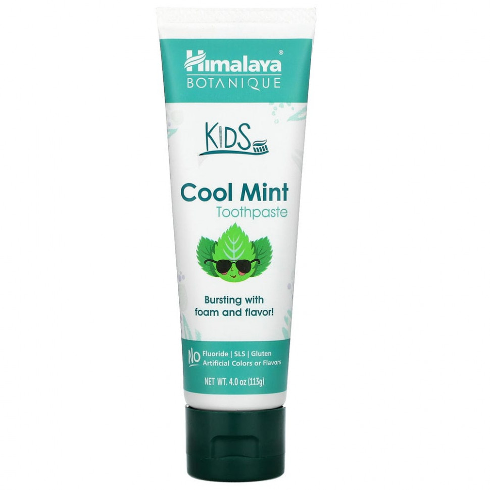   (Iherb) Himalaya, Botanique, Kids Toothpaste, Cool Mint, 4.0 oz (113 ml),   1300 