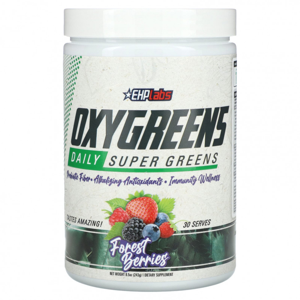 ���� ������ (Iherb) EHPlabs, Oxygreens Daily Super Greens, ������ �����, 243 � (8,5 �����), ������ �� 7860 ���
