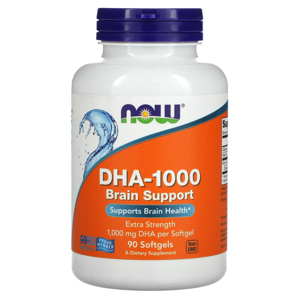 ���� ������ (Iherb) NOW Foods, DHA-1000 ��� ��������� ������ �����, � ���������� ����� ��������, 1000 ��, 90 ������ ��������, ������ �� 5250 ���