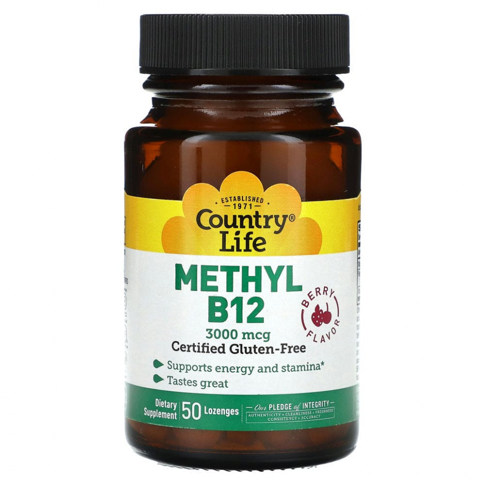 ���� ������ (Iherb) Country Life, ����� B12, �������, 3000 ���, 50 ��������, ������ �� 2930 ���