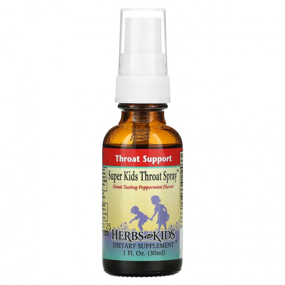   (Iherb) Herbs for Kids,     Super Kids Throat Spray    , 30  (1  )    -     , -, 