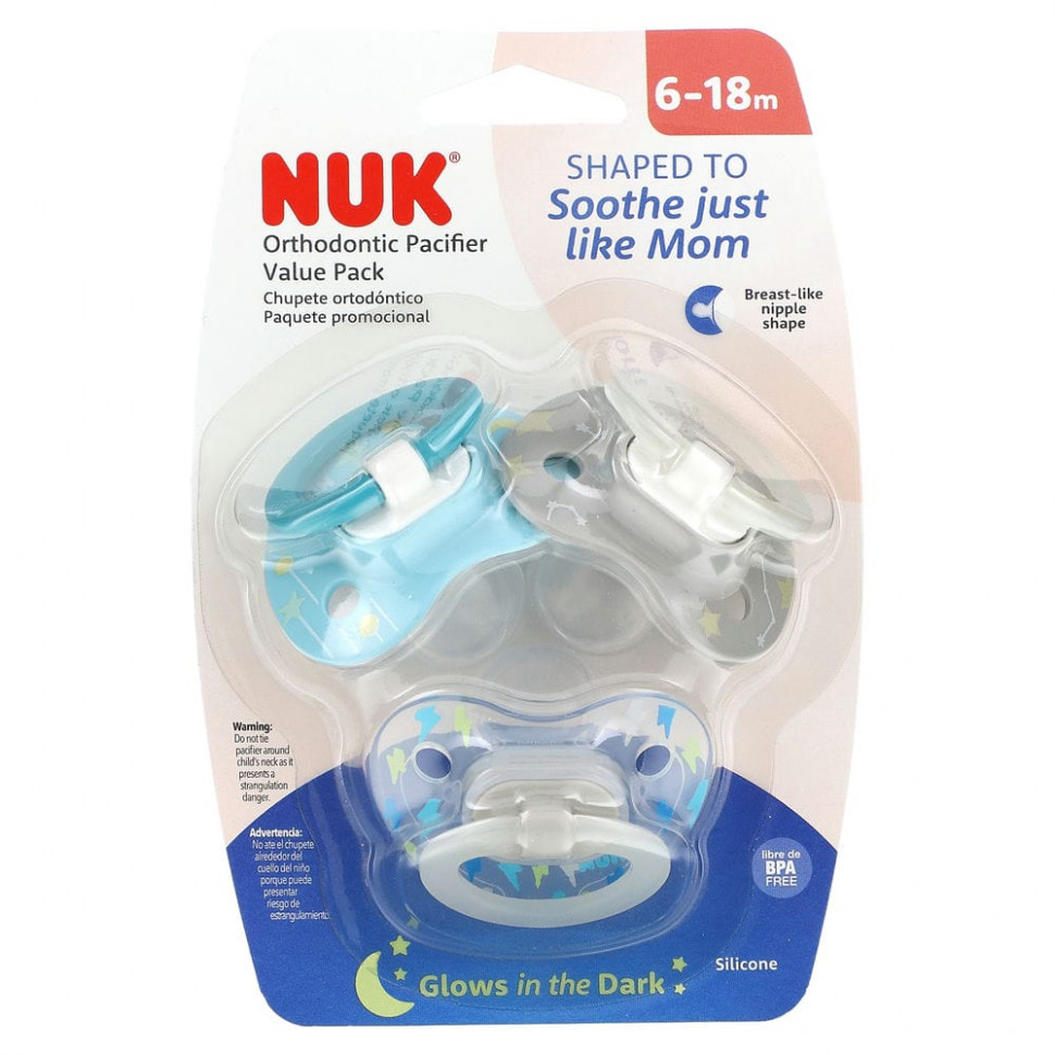   (Iherb) NUK,   Glow in the Dark,   618 ,     ,   3     -     , -, 