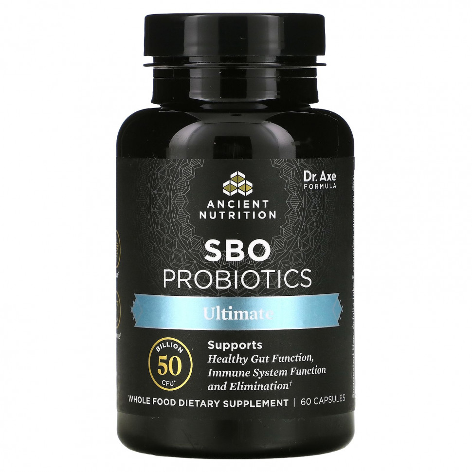   (Iherb) Dr. Axe / Ancient Nutrition, SBO Probiotics, Ultimate, 50  , 60     -     , -, 