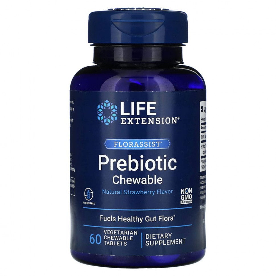   (Iherb) Life Extension, FLORASSIST Prebiotic Chewable,    , 60      -     , -, 