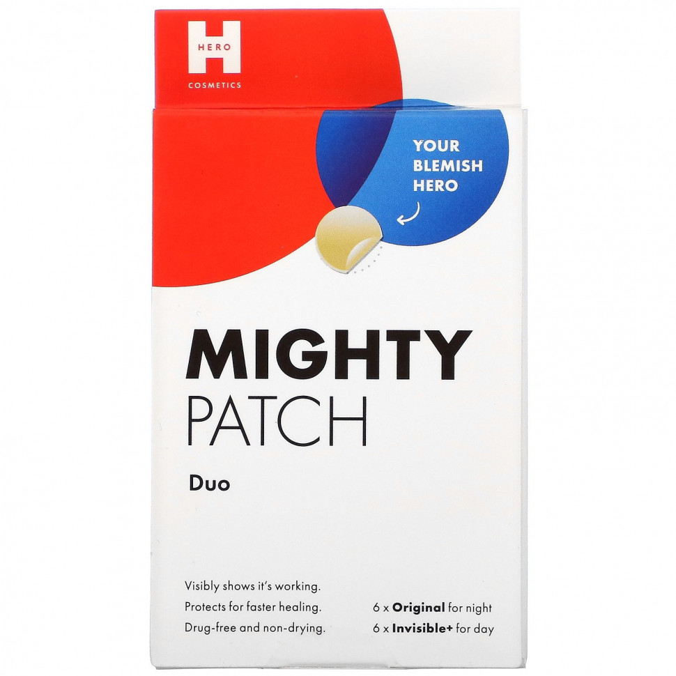   (Iherb) Hero Cosmetics, Mighty Patch Duo, 6 Original + 6 Invisible+ Patches    -     , -, 