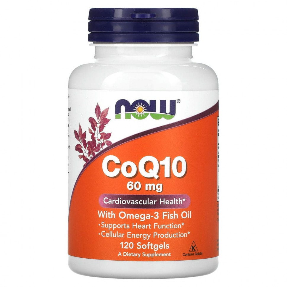 ���� ������ (Iherb) NOW Foods, ������� Q10 � ������ ����� � �����-3, 60 ��, 120 ������, ������ �� 2950 ���
