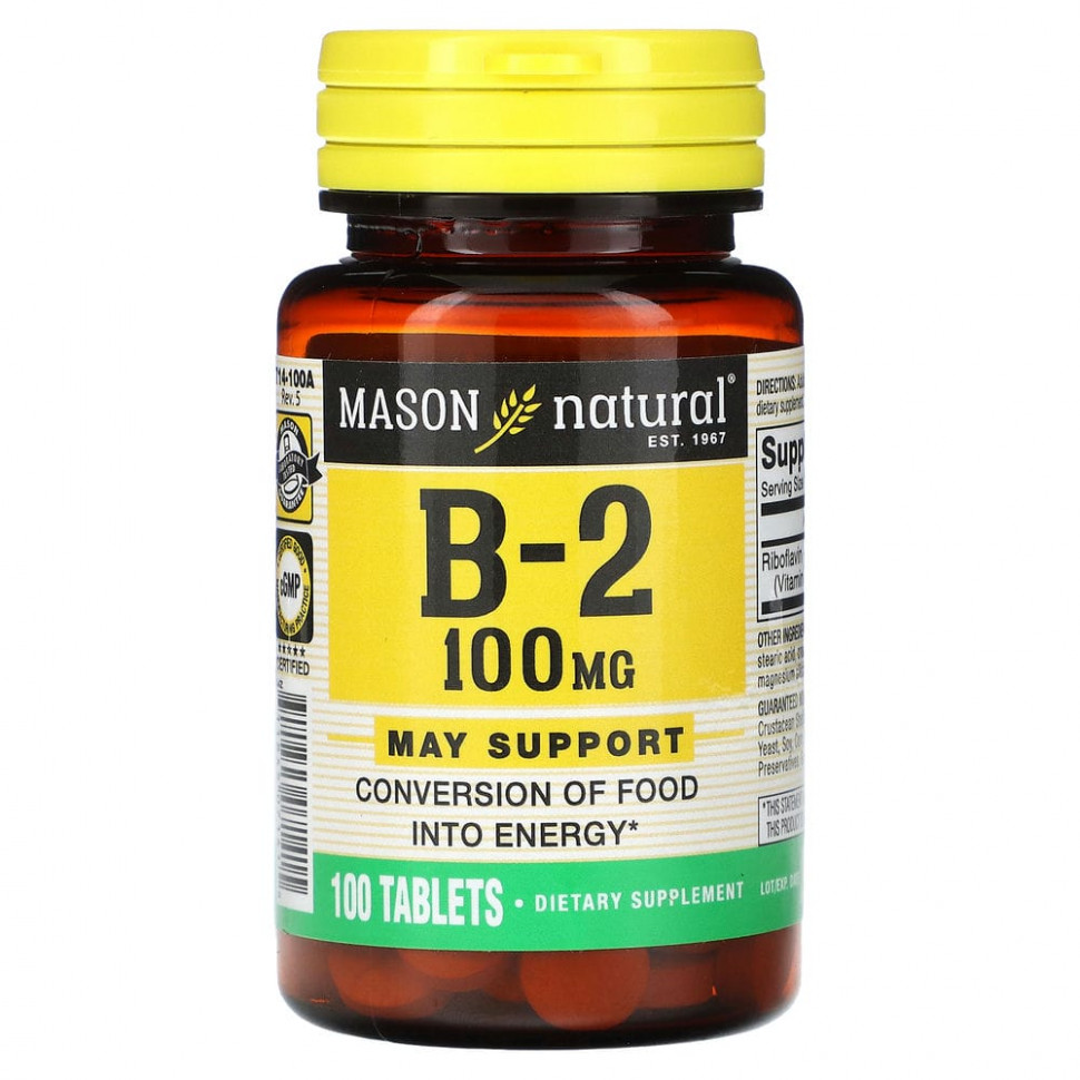   (Iherb) Mason Natural,  B2, 100 , 100     -     , -, 