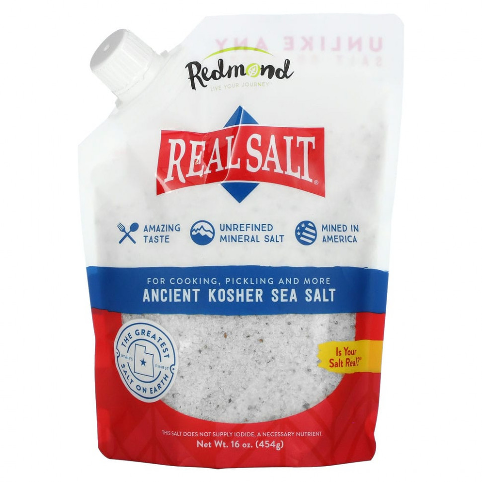 ���� ������ (Iherb) Redmond Trading Company, Real Salt, ������� �������� ������� ����, 454 � (16 �����), ������ �� 2420 ���