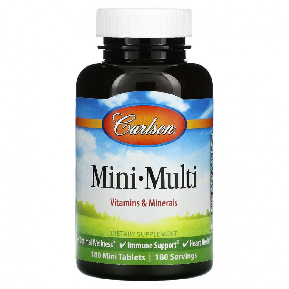 ���� ������ (Iherb) Carlson Labs, Mini-Multi, �������� � ��������, ��� ������, 180 ��������, ������ �� 4190 ���