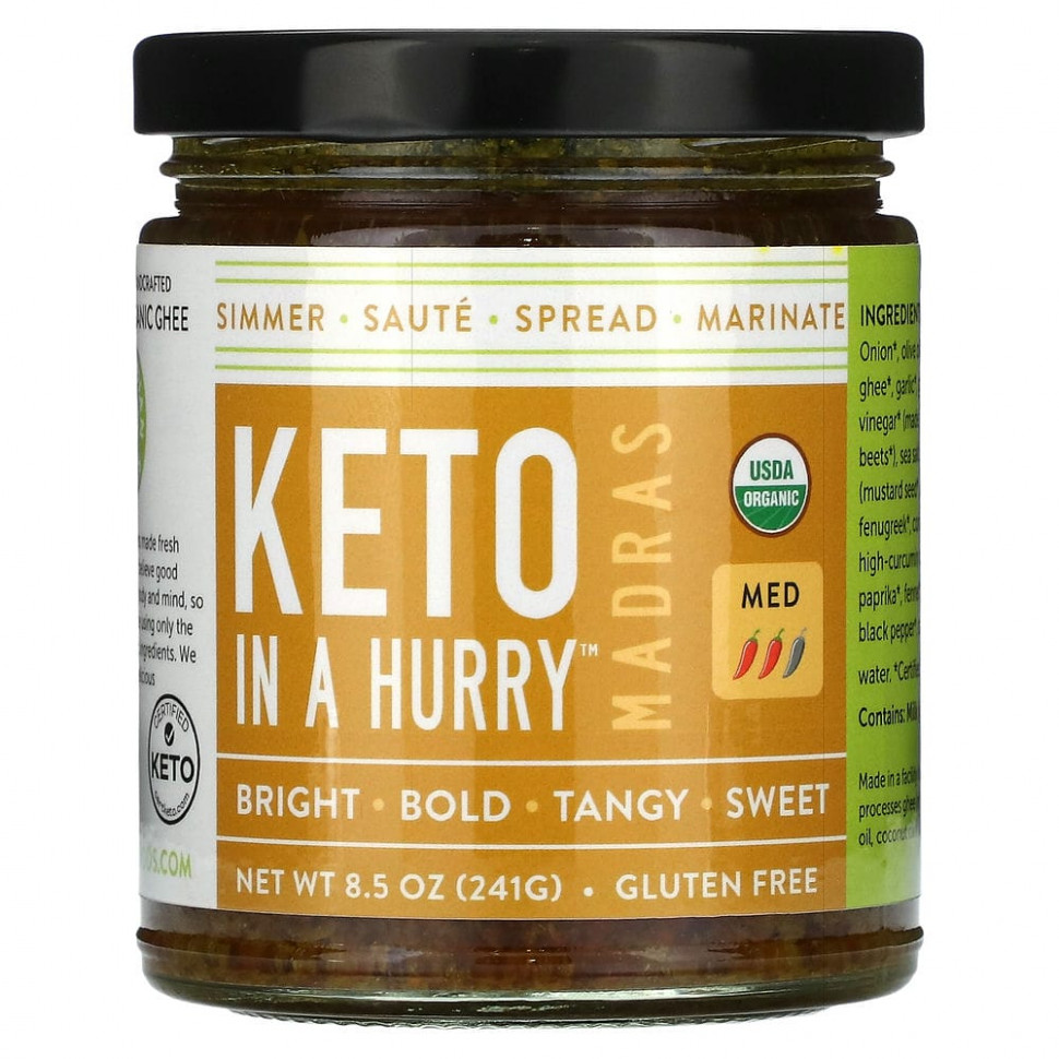   (Iherb) Pure Indian Foods, Madras Keto In A Hurry, Medium, 241  (8,5 )    -     , -, 