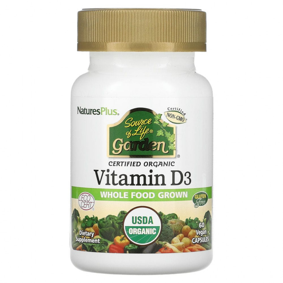 ���� ������ (Iherb) NaturesPlus, Source of Life, Garden, ������� D3, 60 ��������� ������, ������ �� 2760 ���