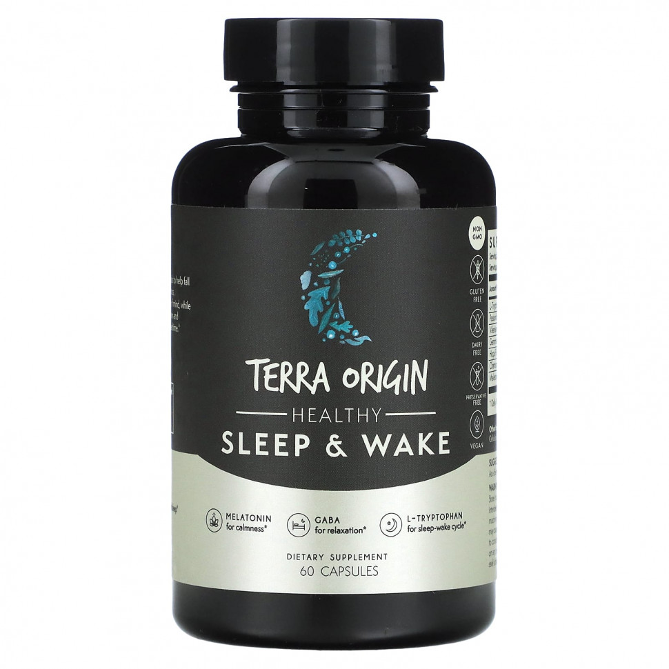   (Iherb) Terra Origin, Healthy Sleep & Wake, 60 Capsules    -     , -, 