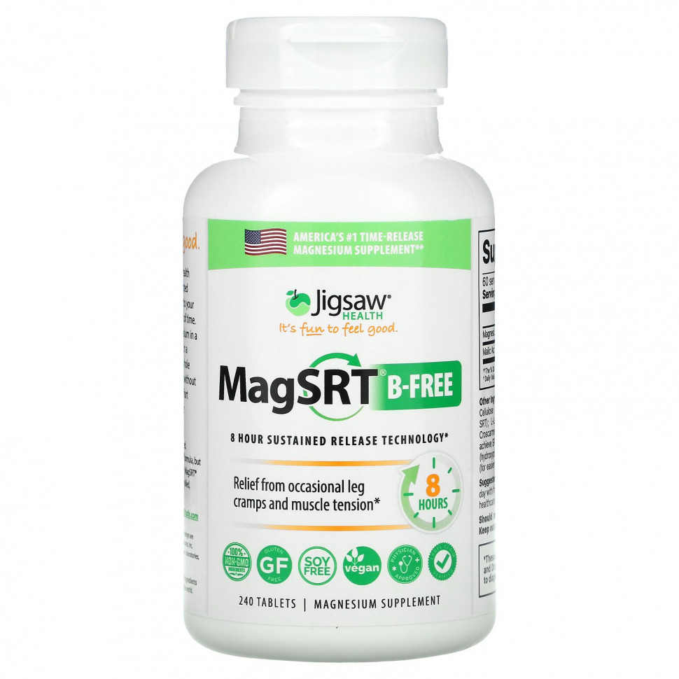 ���� ������ (Iherb) Jigsaw Health, MagSRT, B-Free, ������ � ����������� ��������������, 240 ��������, ������ �� 6550 ���