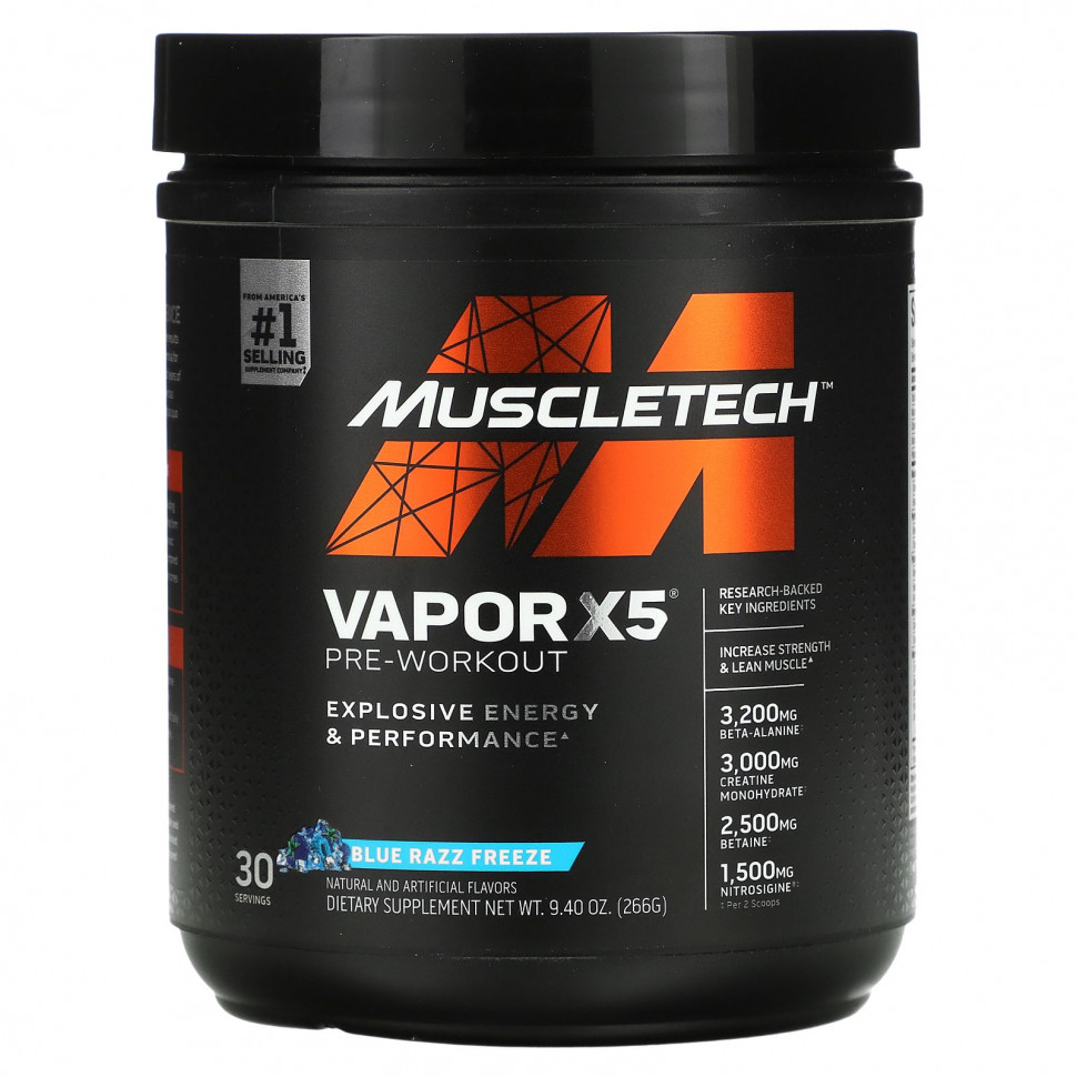 ���� ������ (Iherb) Muscletech, VaporX5, Next Gen, ����������������� ��������, �� ������ Blue Razz Freeze, 266 � (9,40 �����), ������ �� 4830 ���