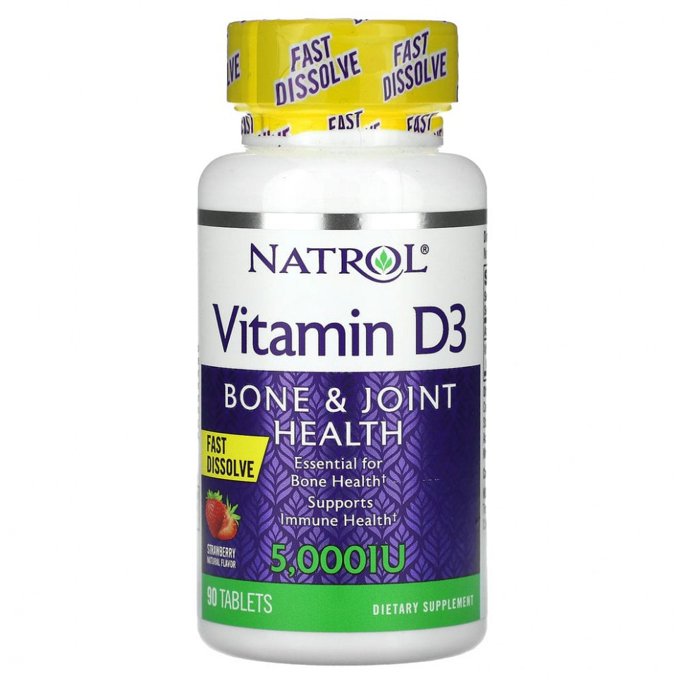 ���� ������ (Iherb) Natrol, ������� D3, �������� ������ � ��������, ��������, 5000 ��, 90 ��������, ������ �� 2400 ���