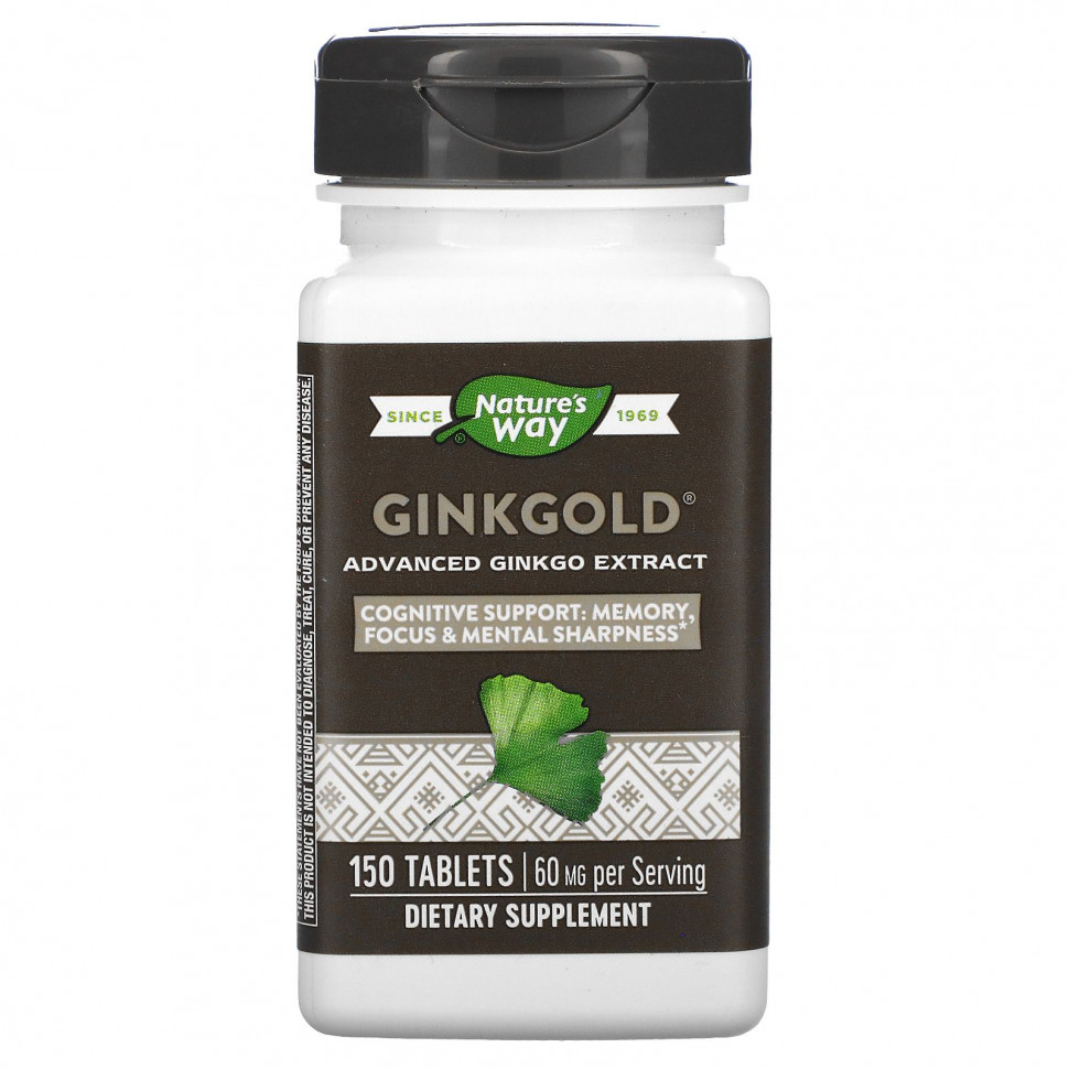 ���� ������ (Iherb) Nature's Way, Ginkgold, ���������� ������� ��������� ������, 60 ��, 150 ��������, ������ �� 6960 ���