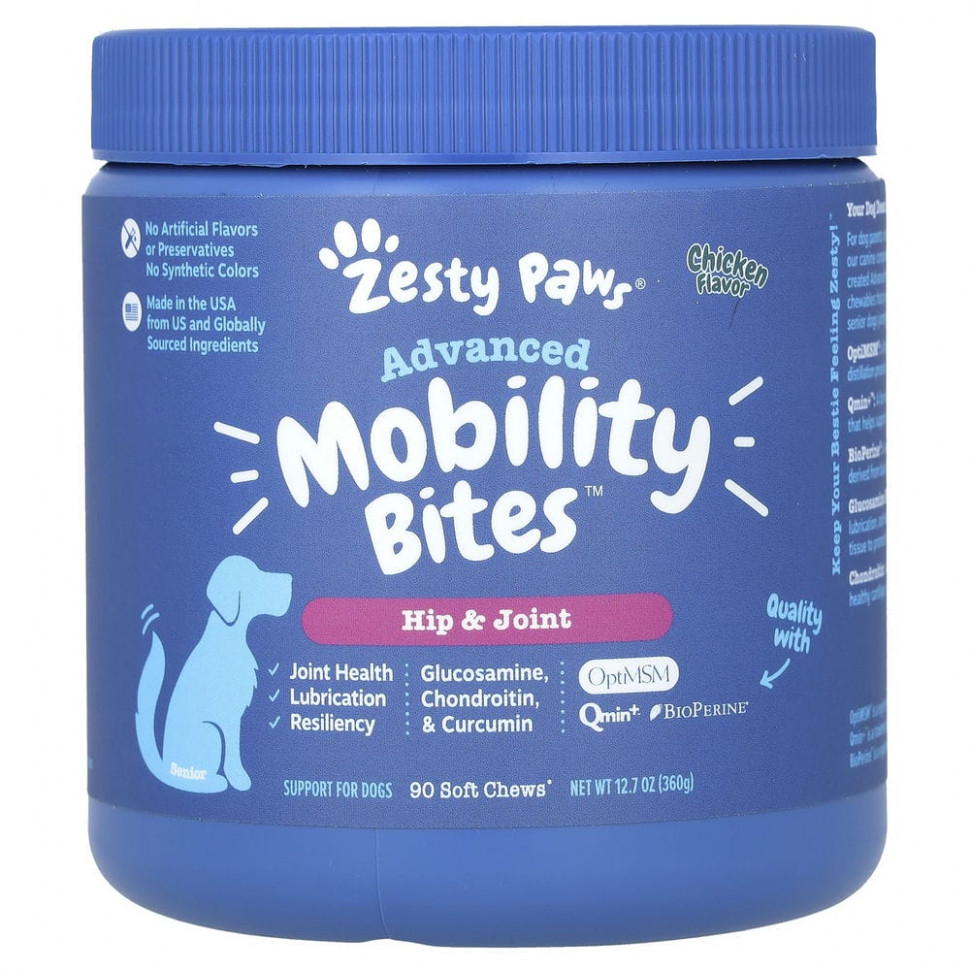   (Iherb) Zesty Paws, Advanced Mobility Bites  ,    ,   , 90  , 360  (12,7 )    -     , -, 