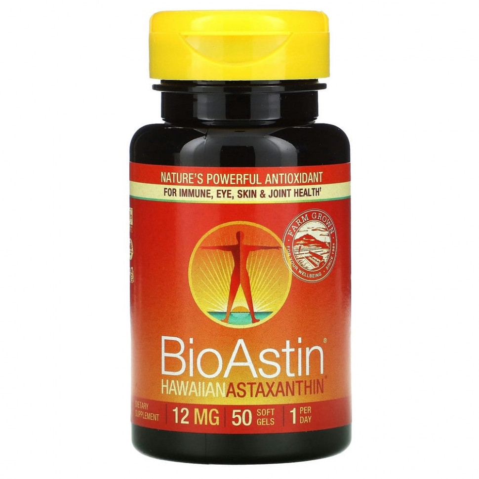 ���� ������ (Iherb) Nutrex Hawaii, BioAstin, ��������� �����������, 12 ��, 50 ������ ��������, ������ �� 5250 ���