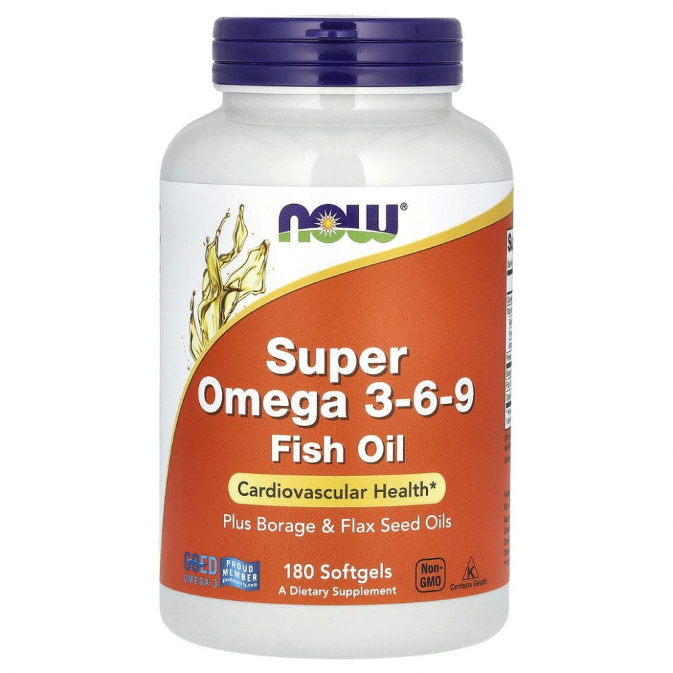 ���� ������ (Iherb) NOW Foods, ���������� 3-6-9, 1200 ��, 180 ������, ������ �� 4410 ���