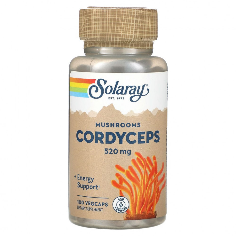   (Iherb) Solaray, Cordyceps Mushrooms, 520 mg, 100 VegCaps    -     , -, 